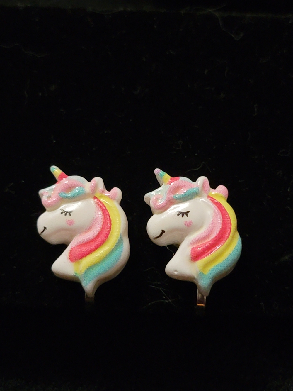 Cute Rainbow Unicorn Clip-On Earrings